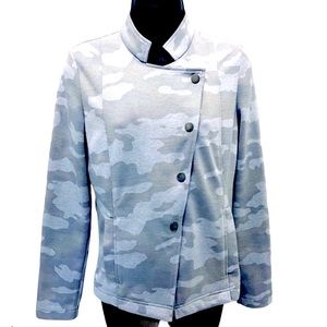 209wst38a Camo Gray and White Military Style Lightweight Short Jacket Size XS